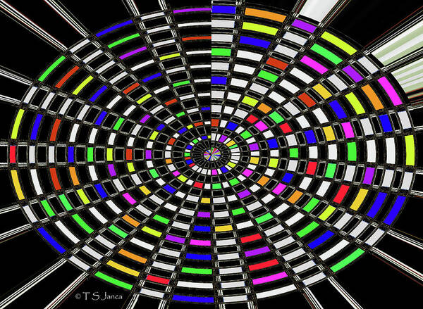 Random Color Oval Abstract. Poster featuring the digital art Random Color Oval Abstract by Tom Janca