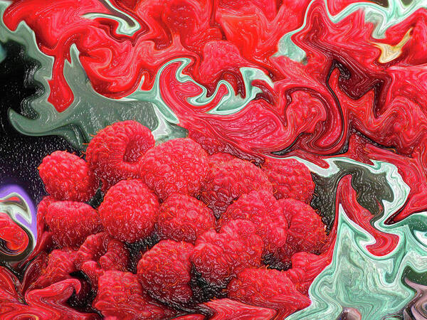 Art Photography Poster featuring the photograph Raspberries by Kathy Moll