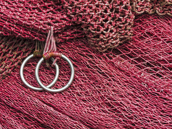 Fishing Poster featuring the photograph Red Fishing Nets by Carol Leigh