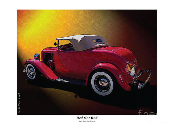  Red Poster featuring the photograph Red Hot Rod by Kenneth De Tore