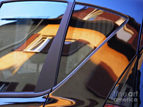 Reflection Poster featuring the photograph Reflection on a Parked Car 16 by Sarah Loft