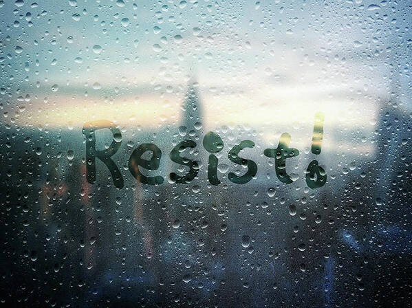 Resist Poster featuring the photograph Resistance Foggy Window by Susan Maxwell Schmidt