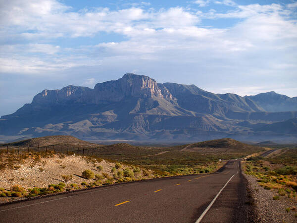 Guadalupe Peak Poster featuring the photograph Road To Guadalupe Peak by Bill Hyde