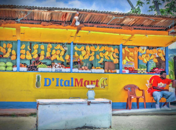 Trinidad Poster featuring the photograph Roadside Vendor by Nadia Sanowar