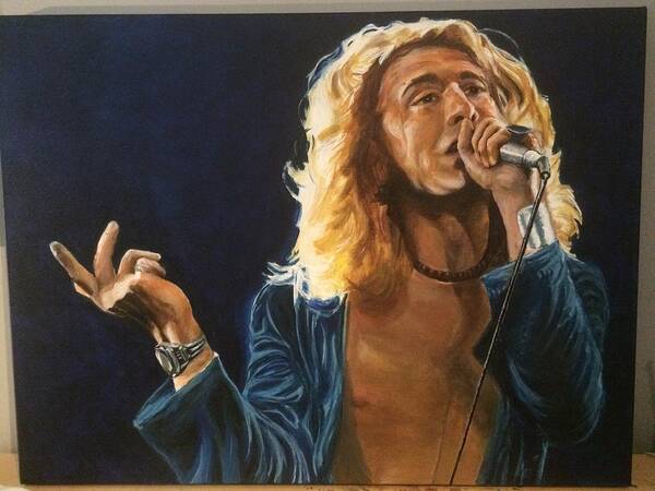 Led Zeppelin Poster featuring the painting Robert Plant by Mark Meadows