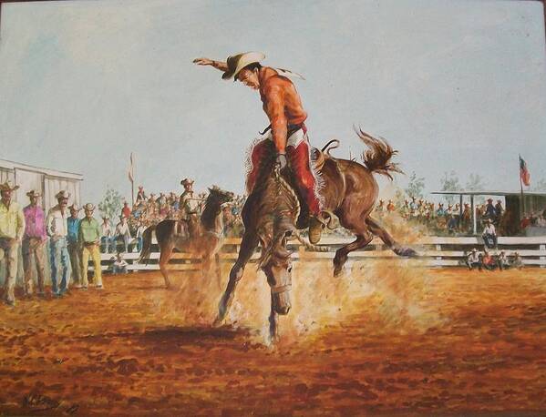 Horse Poster featuring the painting Rodeo by Perry's Fine Art