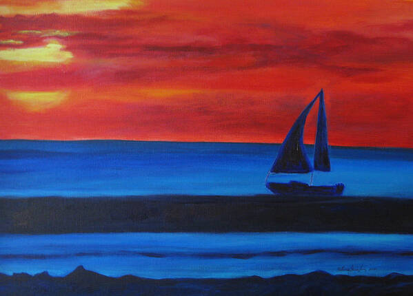 Sailboat Poster featuring the painting Safe Harbor by Patricia Januszkiewicz