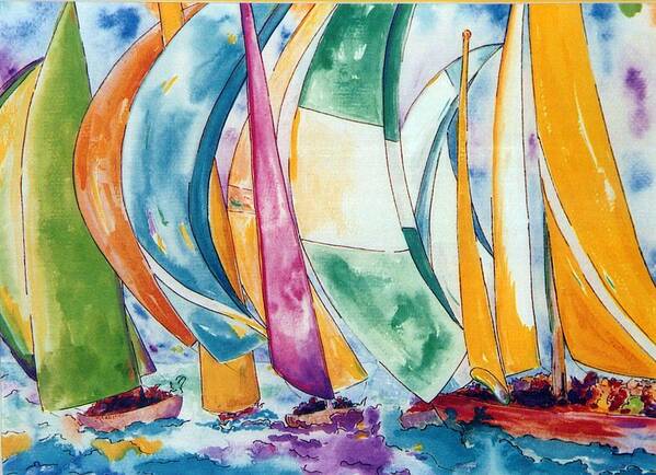 Sails Poster featuring the painting Sailboats by Lisa Boyd