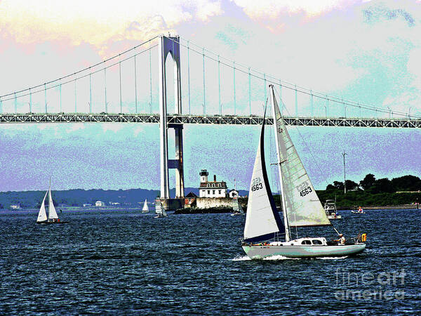 Larry Poster featuring the photograph Sailors Away by Larry Oskin