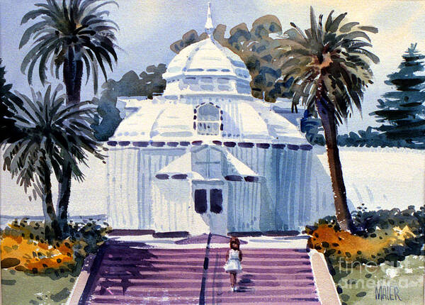 San Francisco Conservatory Poster featuring the painting San Francisco Conservatory by Donald Maier