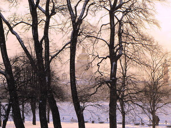 Sankt-peterburg Poster featuring the pyrography Sankt-Peterburg Winter by Yury Bashkin