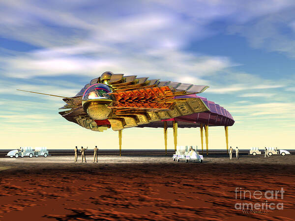 Science Fiction Poster featuring the digital art Sargus At Port by Walter Neal
