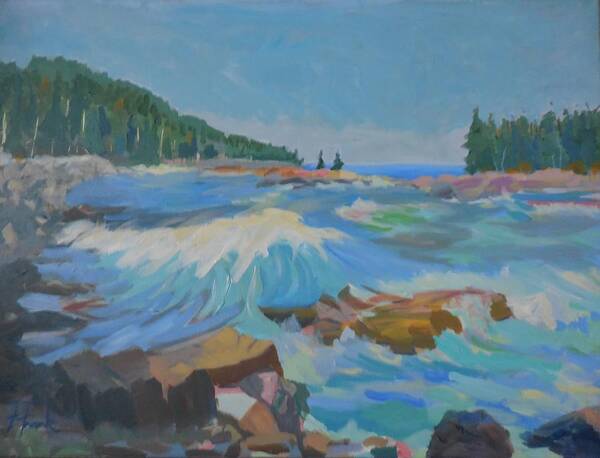 Landscape Poster featuring the painting Schoodic Inlet by Francine Frank