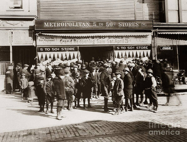 Late 1800s Poster featuring the photograph Scranton PA Metropolitan 5 to 50 Cent Store Early 1900s by Arthur Miller