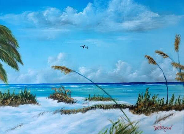 Sea Grass Poster featuring the painting Sea Grass On The Key by Lloyd Dobson