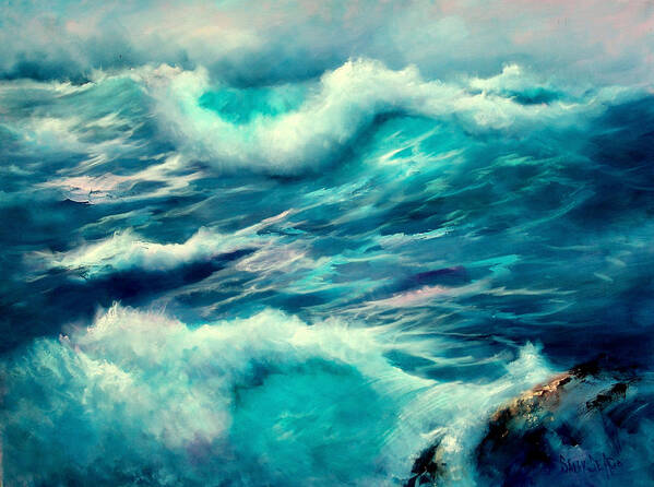 Ocean Poster featuring the painting Sea Surge by Sally Seago
