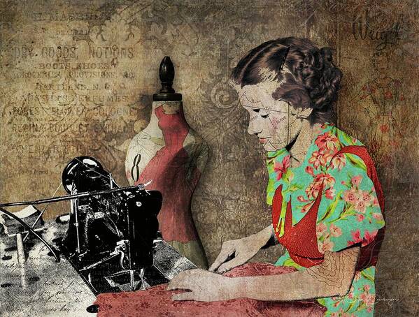 Seamstress Poster featuring the digital art Seamstress by Looking Glass Images