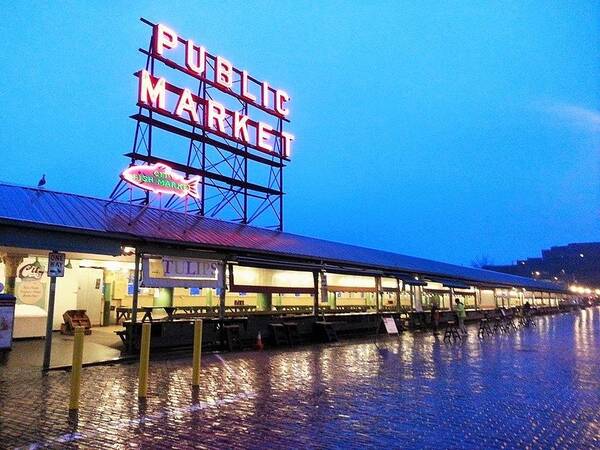 Seattle Poster featuring the photograph Seattle Public Market by FD Graham
