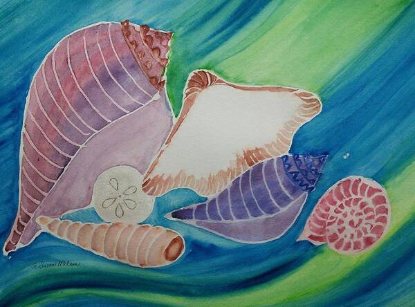 Sea Shells Poster featuring the painting Shell Swept by Susan Nielsen