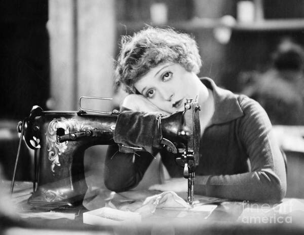 -sewing & Knitting- Poster featuring the photograph Silent Film Still - Sewing by Granger