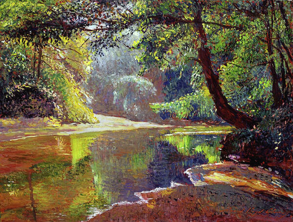 Impressionist Poster featuring the painting Silent River by David Lloyd Glover