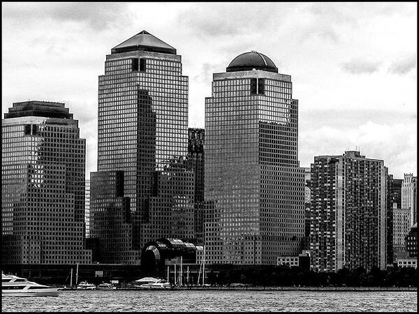 Cityscapes Poster featuring the photograph Skyline NYC River view by Louis Dallara