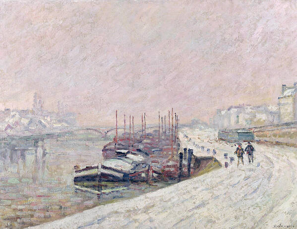 Snow Poster featuring the painting Snow in Rouen by Armand Guillaumin