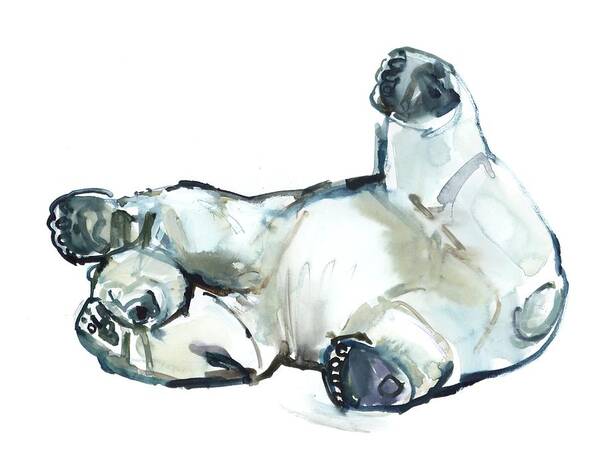Polar Bear Poster featuring the painting Snow Rub by Mark Adlington