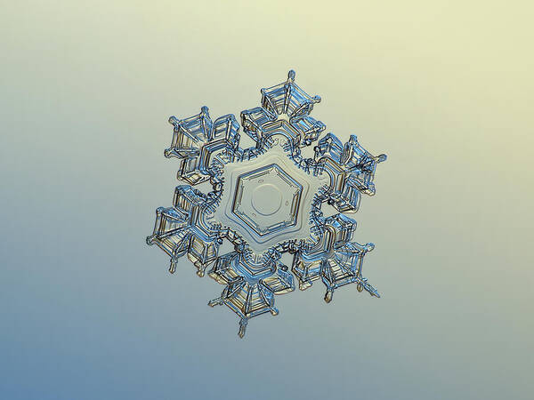Snowflake Poster featuring the photograph Snowflake photo - Iron crown by Alexey Kljatov
