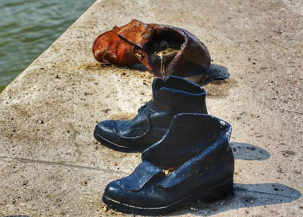Budapest Poster featuring the photograph Shoes on the Danube by Kathi Isserman