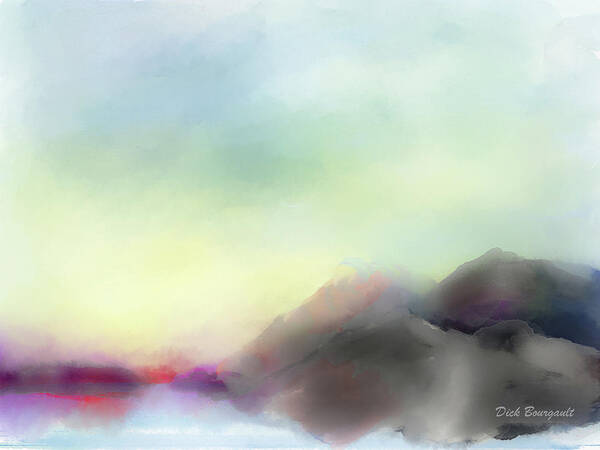 Mountains Poster featuring the painting Soft Horizons by Dick Bourgault