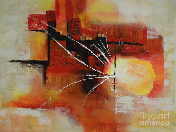 Abstract Poster featuring the mixed media Solar by Kat McClure