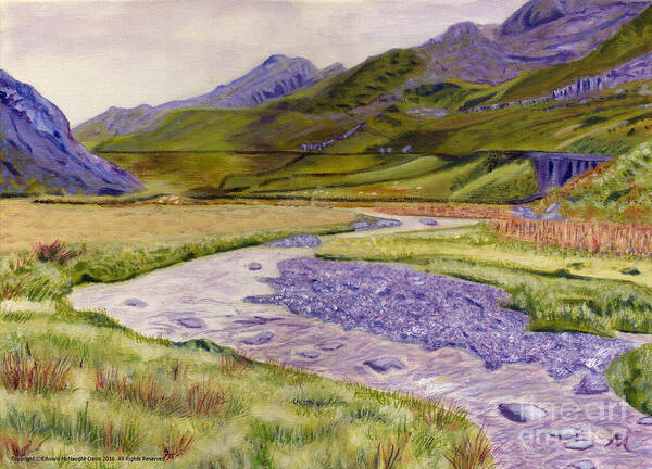 Spiritual Pathway Painting Poster featuring the painting Spiritual Pathway Afon Nant Peris Snowdonia by Edward McNaught-Davis