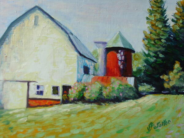 Farm Poster featuring the painting Spring Barn by Judy Fischer Walton