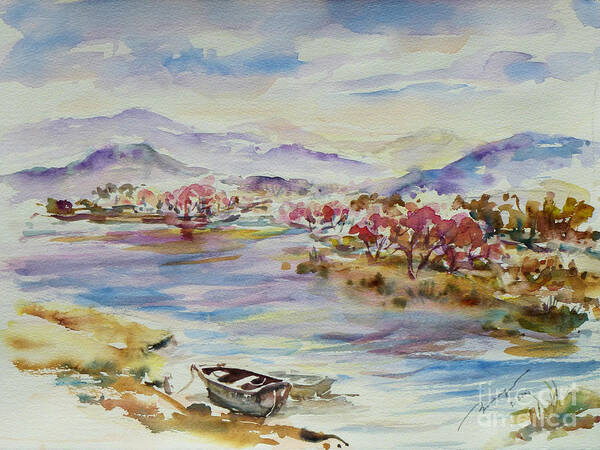 Watercolour Poster featuring the painting Spring Breeze by Xueling Zou
