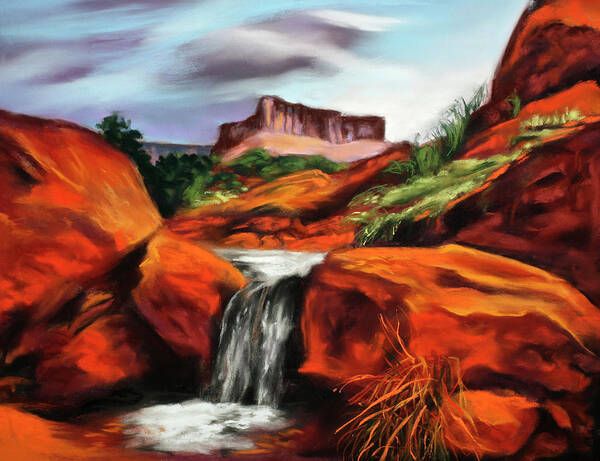 Landscape Poster featuring the painting Spring Run Off by Sandi Snead