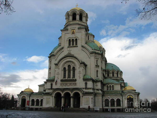 Cathedral Poster featuring the photograph St Alexander Nevski Cathedral in Sofiq by Iglika Milcheva-Godfrey