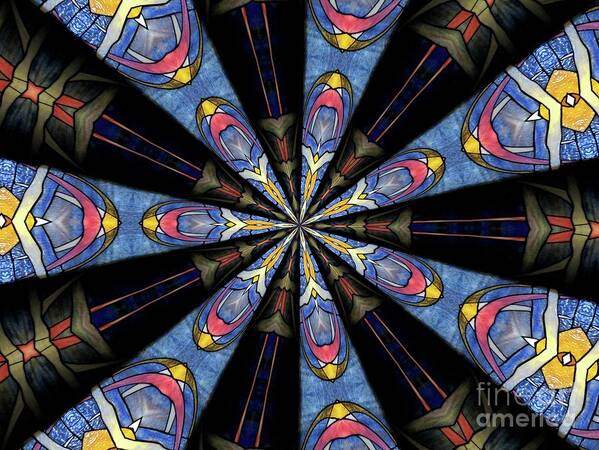 Stained Glass Window Poster featuring the photograph Stained Glass Kaleidoscope 28 by Rose Santuci-Sofranko