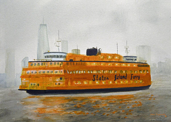 Queens Poster featuring the painting Staten Island Ferry by Ken Figurski