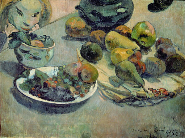 Still Life With Fruit Poster featuring the painting Still Life with Fruit by Paul Gauguin