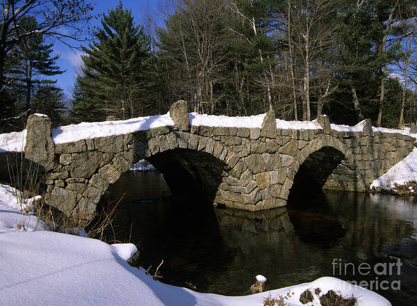 Bridge Poster featuring the photograph Stone Double Arched Bridge - Hillsborough New Hampshire USA by Erin Paul Donovan