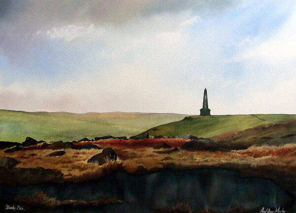 Landscape Poster featuring the painting Stoodley Pike by Paul Dene Marlor