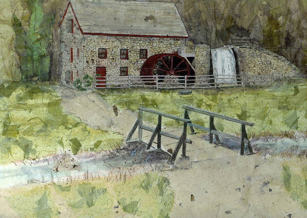 Gristmill Poster featuring the painting Sudbury Gristmill by Lynn Babineau