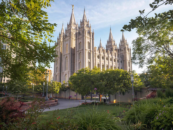 Salt Lake Temple Poster featuring the photograph Summer at Temple Square by Emily Dickey