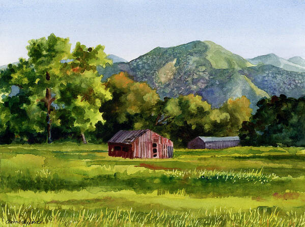 Barn Painting Poster featuring the painting Summer Evening by Anne Gifford