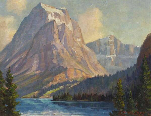 Harry Leonard Lopp(american Poster featuring the painting Sun Mountain by Harry Leonard