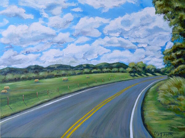 Texas Landscape Poster featuring the painting Sunday Drive by Melissa Torres