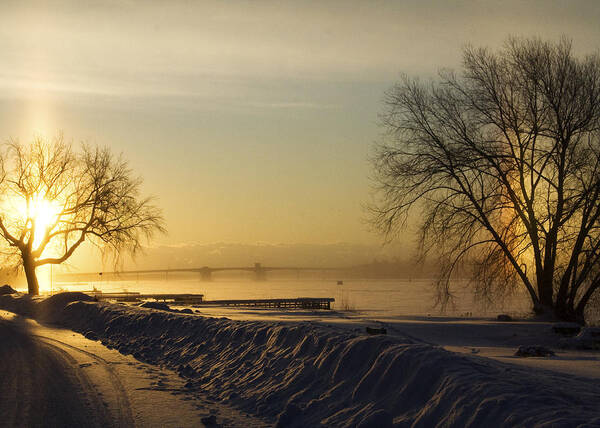 Sun Poster featuring the photograph Sundog on the Bay by Tim Nyberg