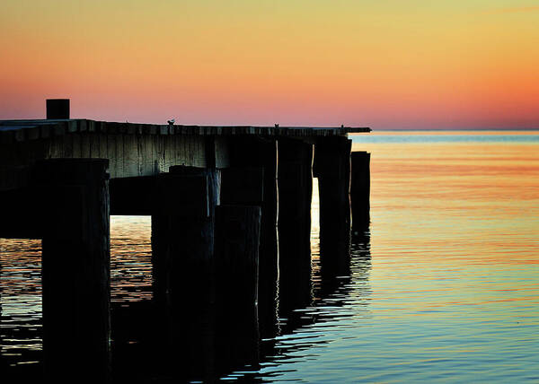 Sunrise Poster featuring the photograph Sunrise Over Chesapeake Bay by Rebecca Sherman