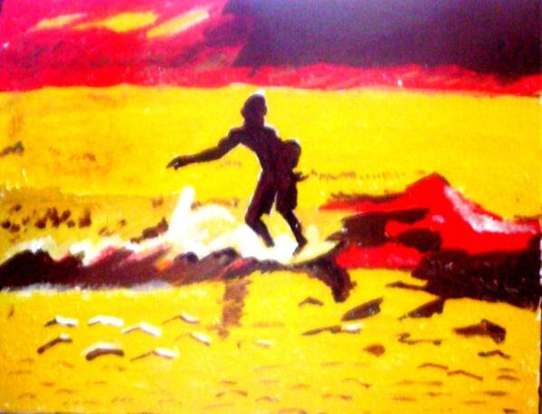 Surf Poster featuring the painting Sunsplashed surf by Lorna Lorraine